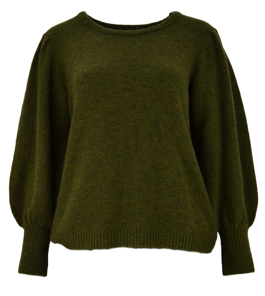 ZIZZI CIEMNO ZIELONY SWETER BUFKI 808A ZIZZI CIEMNO ZIELONY SWETER BUFKI 808A