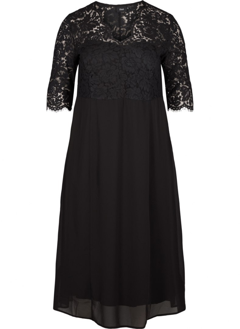 ZIZZI ELEGANCKA CZARNA SUKEINKA KORONKA 920A ZIZZI ELEGANCKA CZARNA SUKEINKA KORONKA 920A
