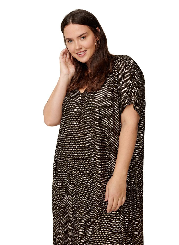 ZIZZI IMPREZOWA WYGODNA ZŁOTA SUKIENKA 725A ZIZZI IMPREZOWA WYGODNA ZŁOTA SUKIENKA 725A