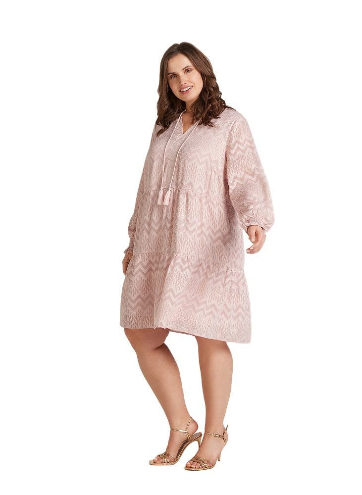 ZIZZI ZAY ELEGANCKA SUKIENKA ZYGZAKI RÓŻ 861B ZIZZI ZAY ELEGANCKA SUKIENKA ZYGZAKI RÓŻ 861B