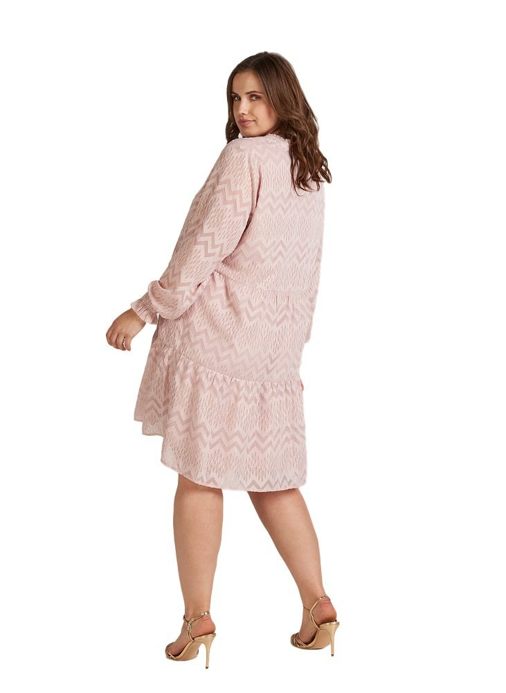 ZIZZI ZAY ELEGANCKA SUKIENKA ZYGZAKI RÓŻ 861B ZIZZI ZAY ELEGANCKA SUKIENKA ZYGZAKI RÓŻ 861B