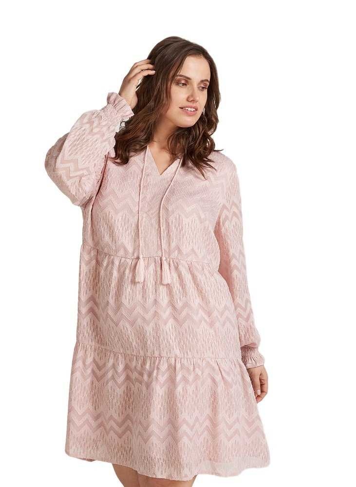 ZIZZI ZAY ELEGANCKA SUKIENKA ZYGZAKI RÓŻ 861B ZIZZI ZAY ELEGANCKA SUKIENKA ZYGZAKI RÓŻ 861B