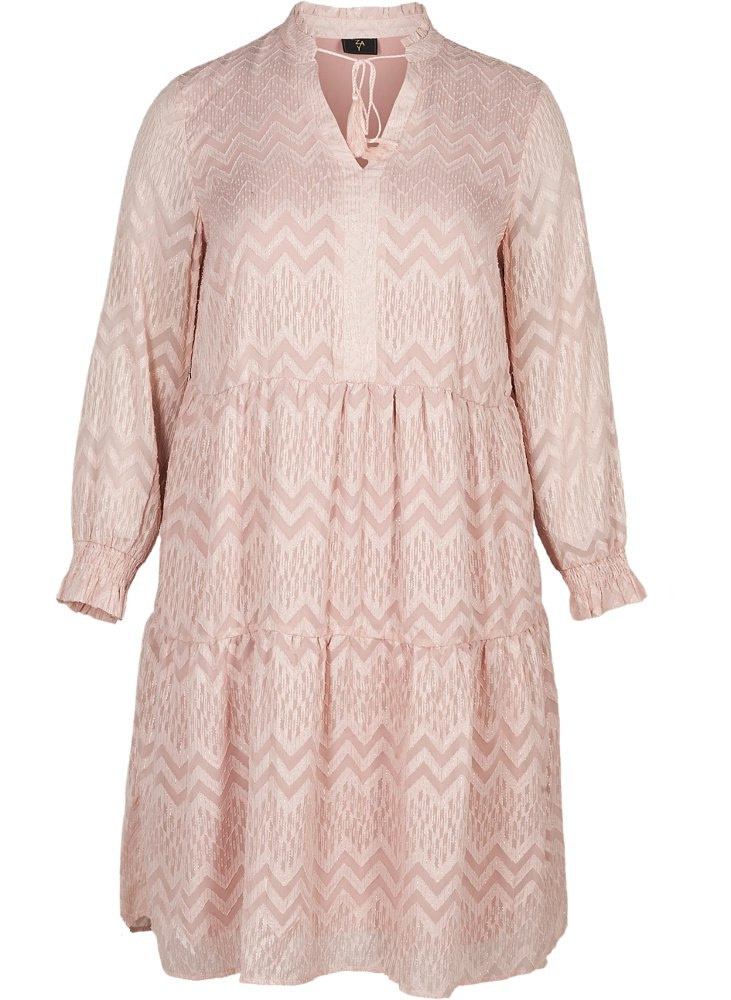 ZIZZI ZAY ELEGANCKA SUKIENKA ZYGZAKI RÓŻ 861B ZIZZI ZAY ELEGANCKA SUKIENKA ZYGZAKI RÓŻ 861B