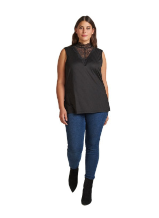 ZIZZI CZARNY TOP KORONKA 335A