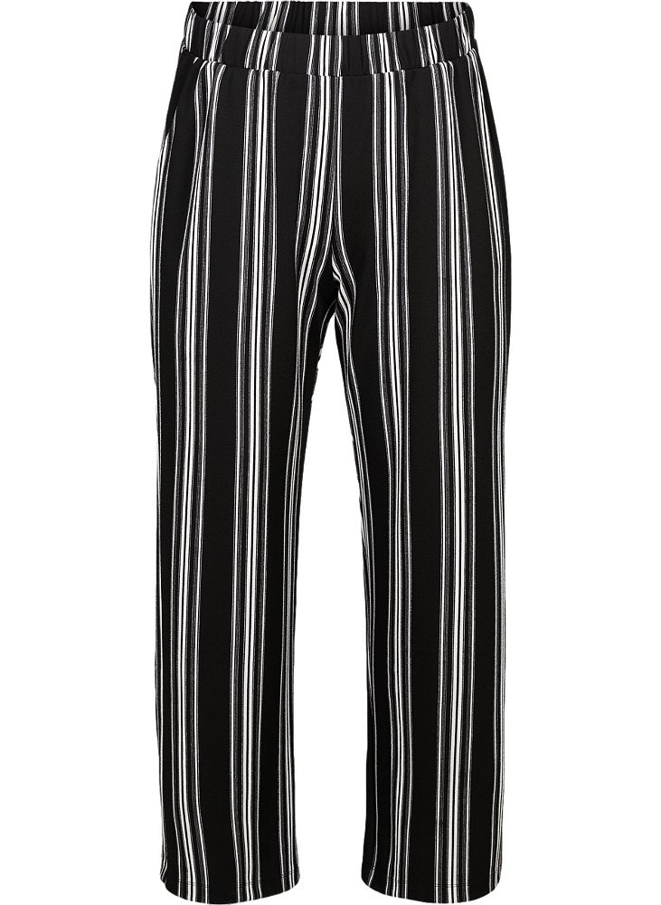 ZIZZI KOBIECE MODNE SPODNIE W PASKI CZARNY 364AW ZIZZI KOBIECE MODNE SPODNIE W PASKI CZARNY 364AW