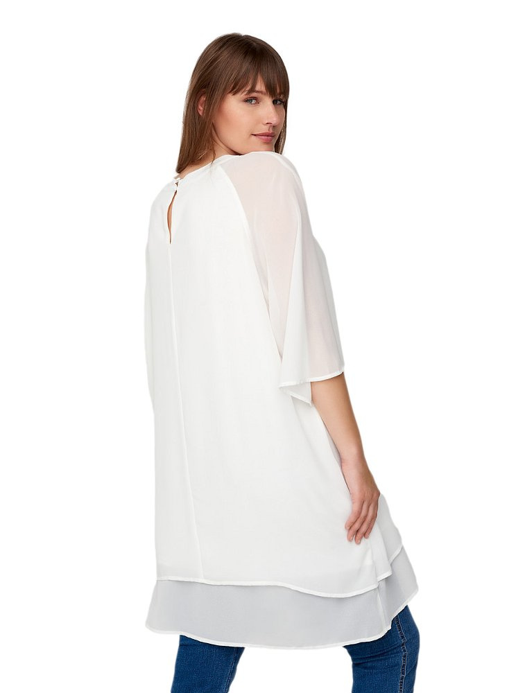 ZIZZI WARSTWOWA ELEGANCKA TUNIKA BIAŁA 534B ZIZZI WARSTWOWA ELEGANCKA TUNIKA BIAŁA 534B