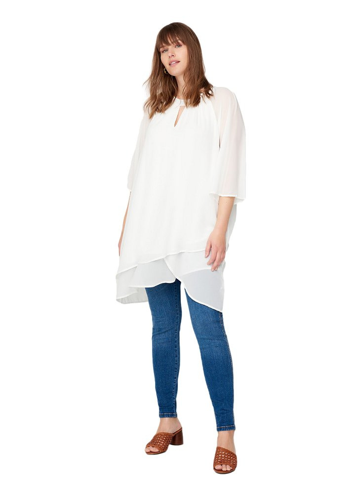 ZIZZI WARSTWOWA ELEGANCKA TUNIKA BIAŁA 534B ZIZZI WARSTWOWA ELEGANCKA TUNIKA BIAŁA 534B