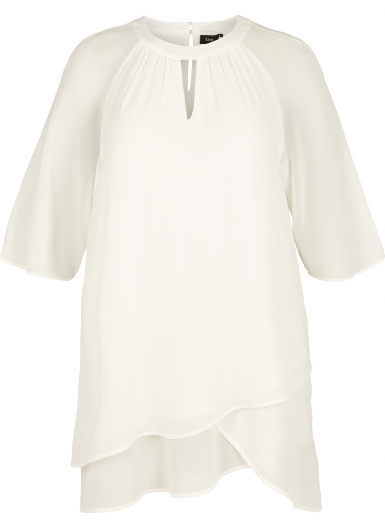 ZIZZI WARSTWOWA ELEGANCKA TUNIKA BIAŁA 534B ZIZZI WARSTWOWA ELEGANCKA TUNIKA BIAŁA 534B