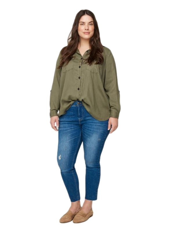 ZIZZI FENOMENALNA OLIWKOWA KOSZULA 862A ZIZZI FENOMENALNA OLIWKOWA KOSZULA 862A