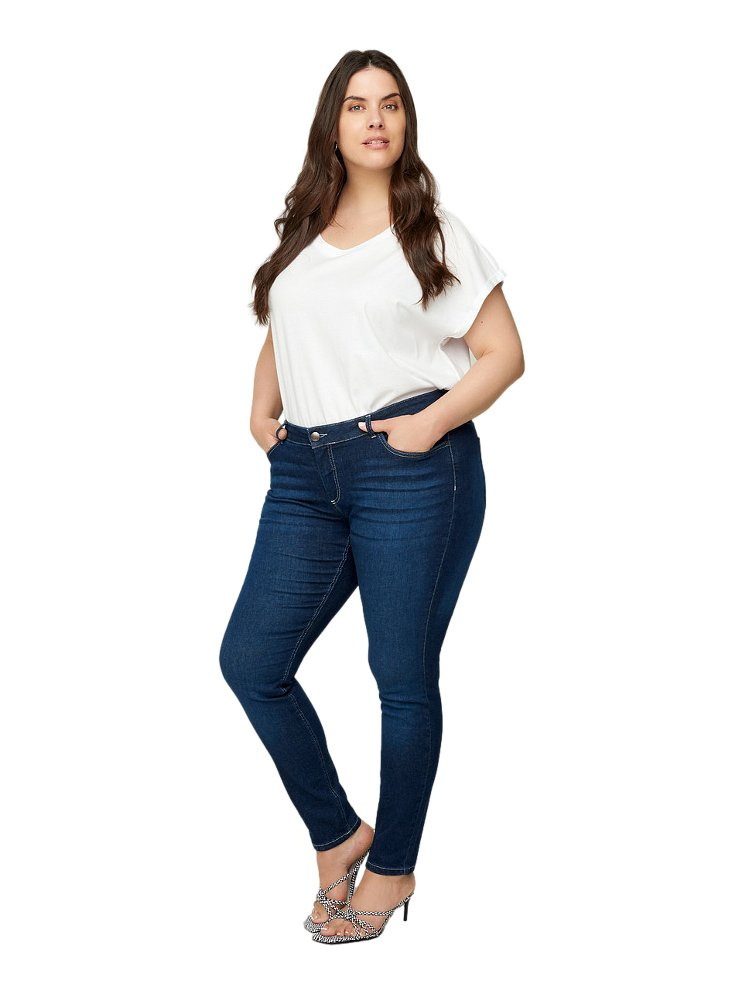 ZIZZI KLASYCZNE GRANATOWE JEANSY RURKI 604A ZIZZI KLASYCZNE GRANATOWE JEANSY RURKI 604A