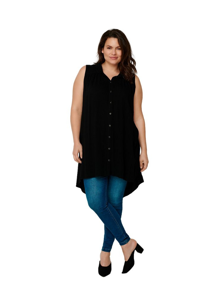 ZIZZI ELEGANCKA CZARNA KOSZULA 079A ZIZZI ELEGANCKA CZARNA KOSZULA 079A