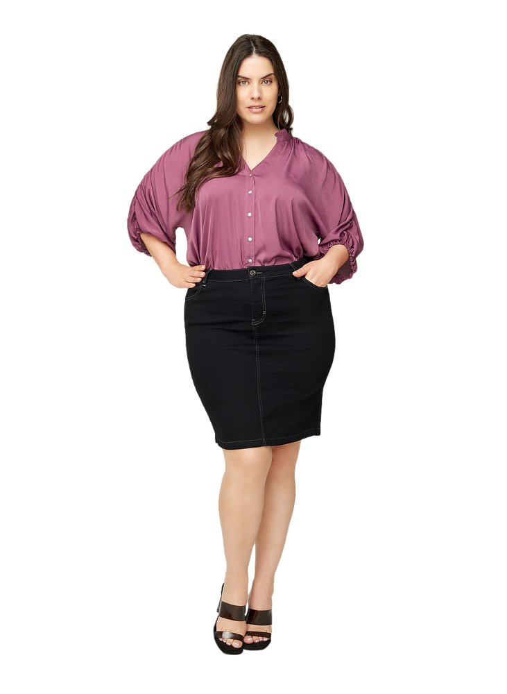 ZIZZI SPÓDNICA JEANSOWA CZARNA MIDI 361B ZIZZI SPÓDNICA JEANSOWA CZARNA MIDI 361B