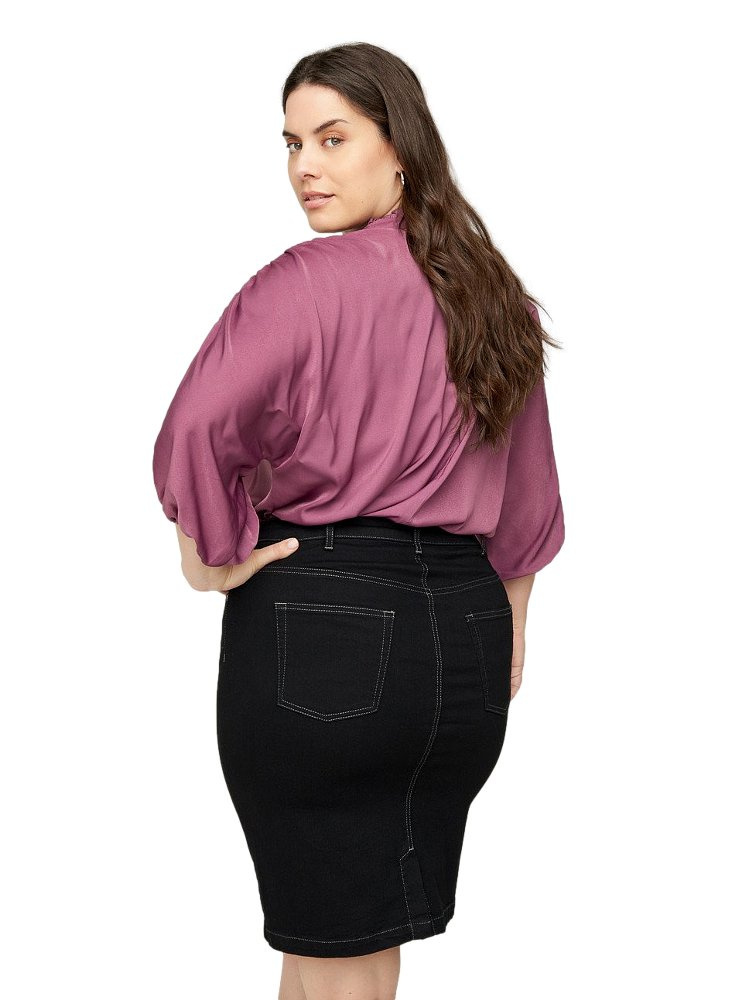 ZIZZI SPÓDNICA JEANSOWA CZARNA MIDI 361B ZIZZI SPÓDNICA JEANSOWA CZARNA MIDI 361B
