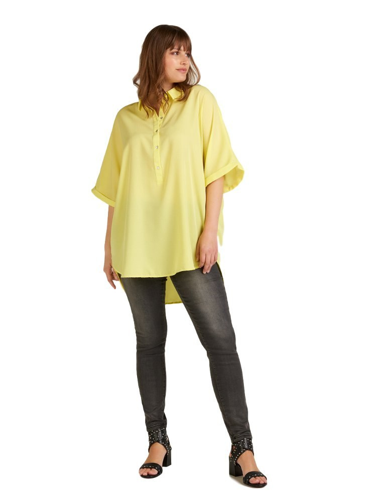 ZIZZI ŻÓŁTA BLUZKA KOSZULA OVERSIZE 713A ZIZZI ŻÓŁTA BLUZKA KOSZULA OVERSIZE 713A