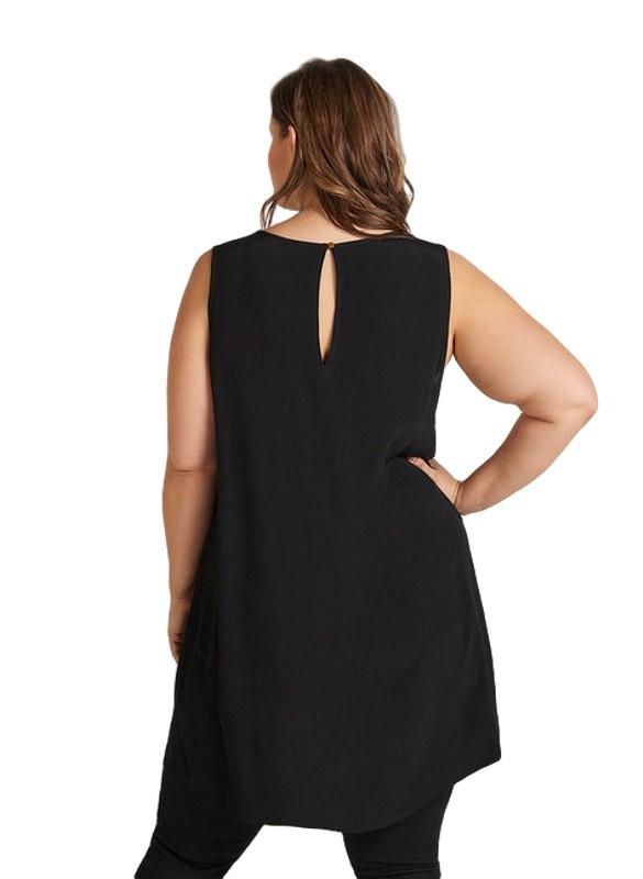 ZIZZI ELEGANCKA CZARNA TUNIKA KORONKA 238A ZIZZI ELEGANCKA CZARNA TUNIKA KORONKA 238A