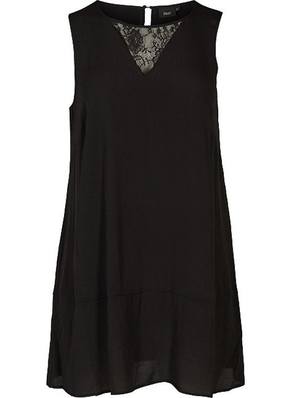 ZIZZI ELEGANCKA CZARNA TUNIKA KORONKA 238A ZIZZI ELEGANCKA CZARNA TUNIKA KORONKA 238A
