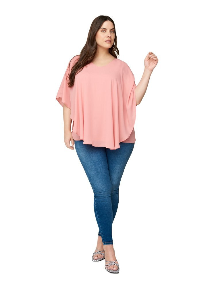 ZIZZI ELEGANCKA TUNIKA NIETOPERZ RÓŻOWA 098B ZIZZI ELEGANCKA TUNIKA NIETOPERZ RÓŻOWA 098B