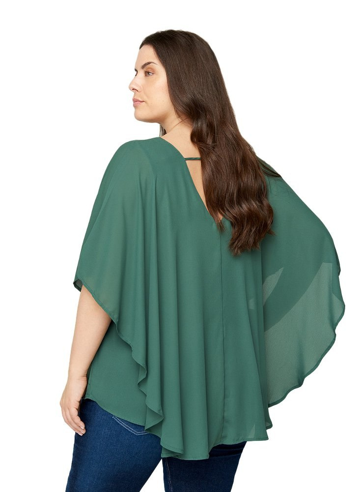 ZIZZI ELEGANCKA TUNIKA NIETOPERZ ZIELEŃ 098B ZIZZI ELEGANCKA TUNIKA NIETOPERZ ZIELEŃ 098B
