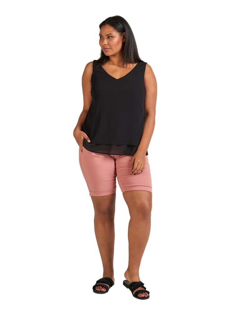 ZIZZI ELEGANCKI CZARNY TOP FALBANA 537A ZIZZI ELEGANCKI CZARNY TOP FALBANA 537A
