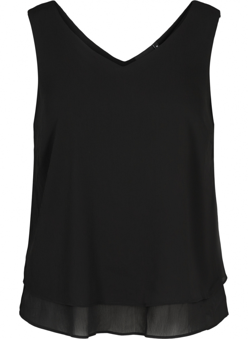 ZIZZI ELEGANCKI CZARNY TOP FALBANA 537A ZIZZI ELEGANCKI CZARNY TOP FALBANA 537A