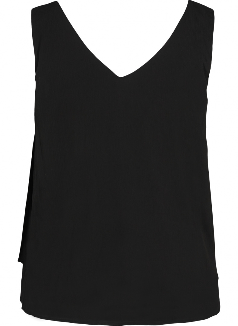 ZIZZI ELEGANCKI CZARNY TOP FALBANA 537A ZIZZI ELEGANCKI CZARNY TOP FALBANA 537A