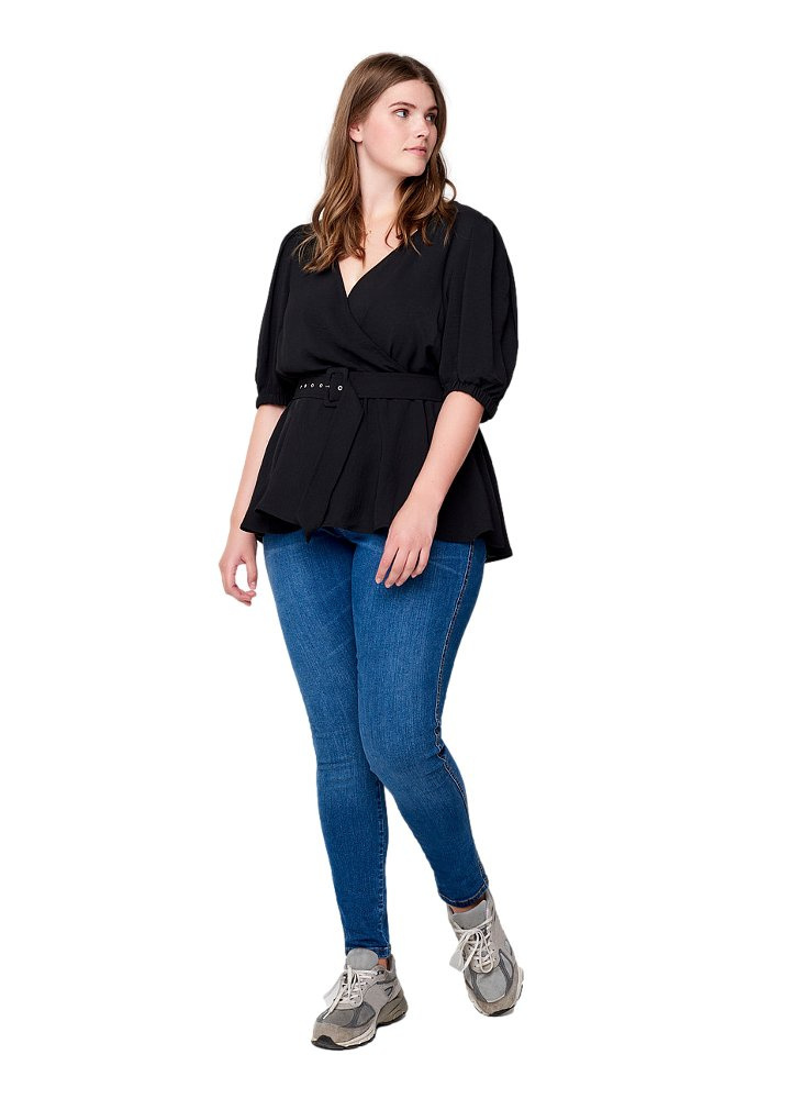 ZIZZI MODNA CZARNA KOPERTOWA BLUZKA 910AW ZIZZI MODNA CZARNA KOPERTOWA BLUZKA 910AW