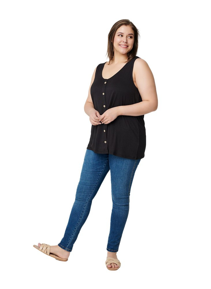 ZIZZI WISKOZOWY CZARNY TOP GUZIKI 580A ZIZZI WISKOZOWY CZARNY TOP GUZIKI 580A