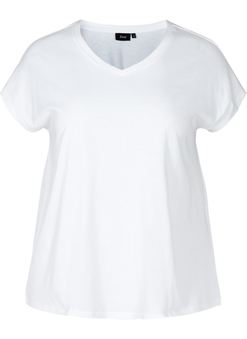ZIZZI KLASYCZNA BIAŁA BLUZKA T-SHIRT 470B ZIZZI KLASYCZNA BIAŁA BLUZKA T-SHIRT 470B