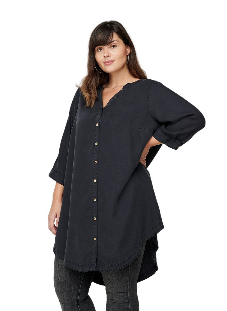 ZIZZI KOSZULOWA TUNIKA CZARNA 677B ZIZZI KOSZULOWA TUNIKA CZARNA 677B