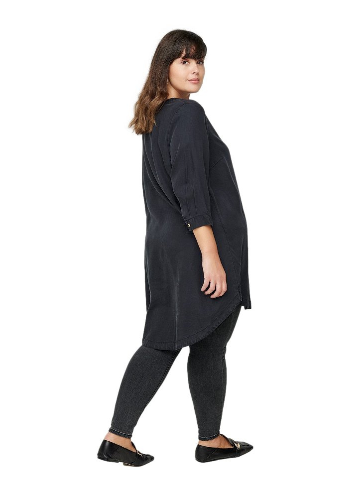 ZIZZI KOSZULOWA TUNIKA CZARNA 677B ZIZZI KOSZULOWA TUNIKA CZARNA 677B