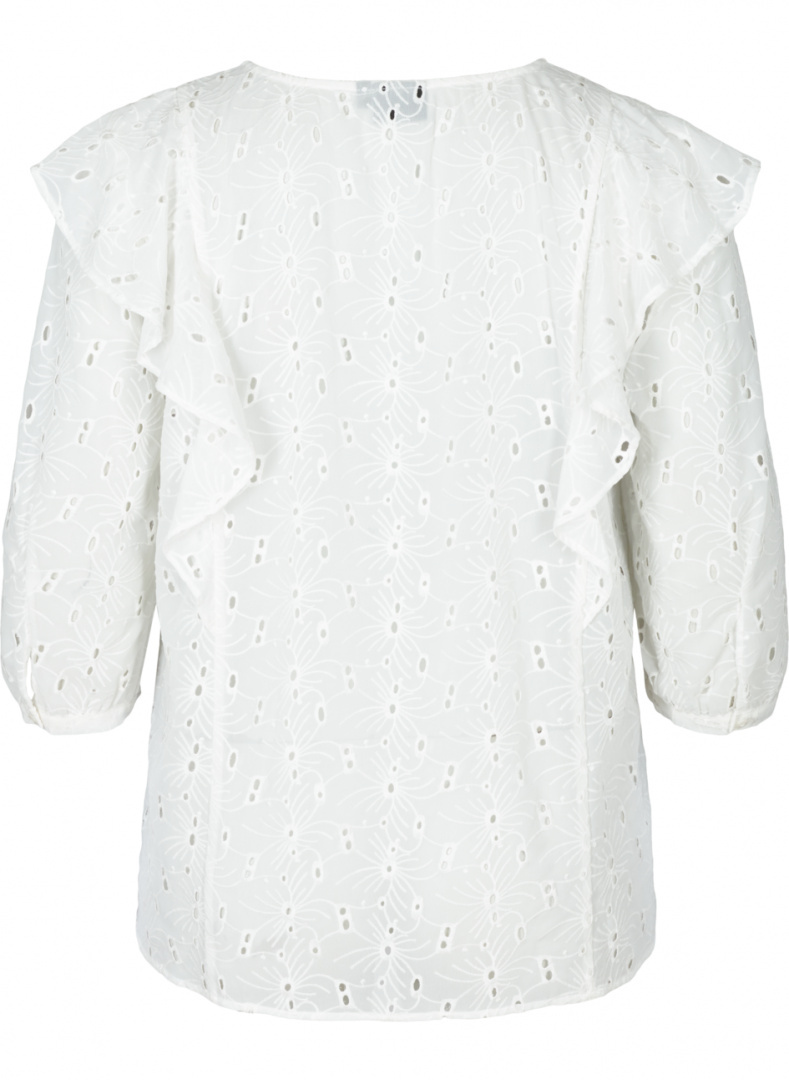 ZIZZI ELEGANCKA BIAŁA BLUZKA HAFTY 077B ZIZZI ELEGANCKA BIAŁA BLUZKA HAFTY 077B
