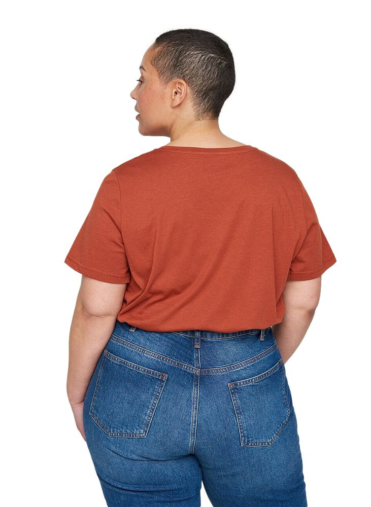 ZIZZI KLASYCZNA BLUZKA BASIC RUDA 803B ZIZZI KLASYCZNA BLUZKA BASIC RUDA 803B