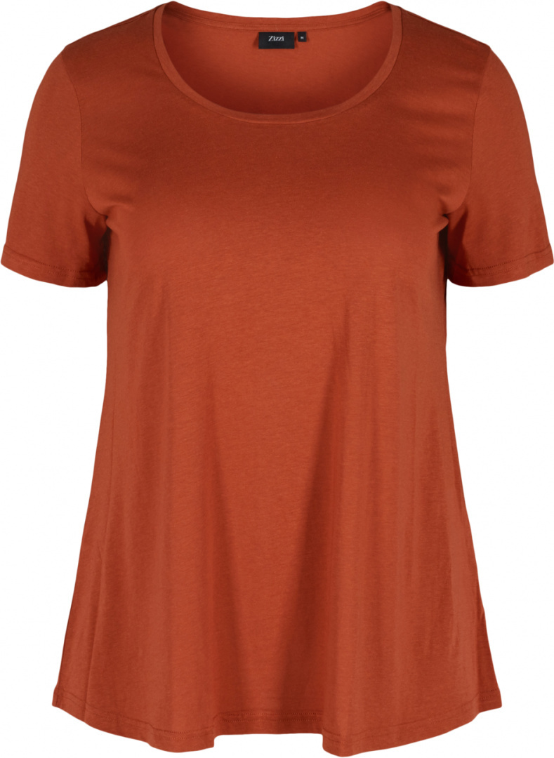 ZIZZI KLASYCZNA BLUZKA BASIC RUDA 803B ZIZZI KLASYCZNA BLUZKA BASIC RUDA 803B