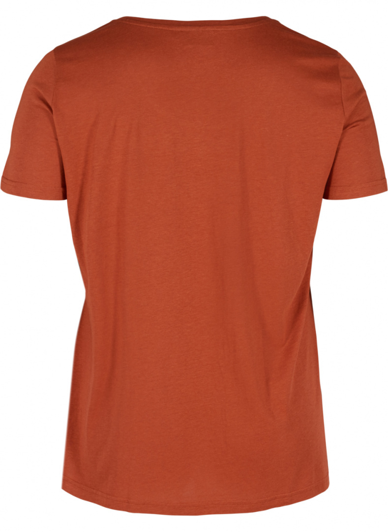 ZIZZI KLASYCZNA BLUZKA BASIC RUDA 803B ZIZZI KLASYCZNA BLUZKA BASIC RUDA 803B