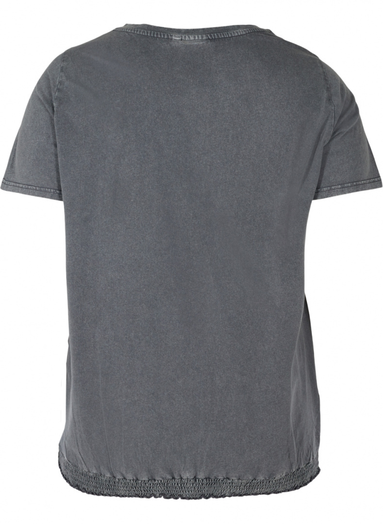 ZIZZI WYGODNY SZARY T-SHIRT NAPIS 283AW ZIZZI WYGODNY SZARY T-SHIRT NAPIS 283AW