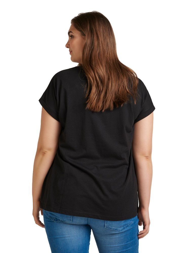 ZIZZI KLASYCZNY CZARNY T-SHIRT 148A ZIZZI KLASYCZNY CZARNY T-SHIRT 148A