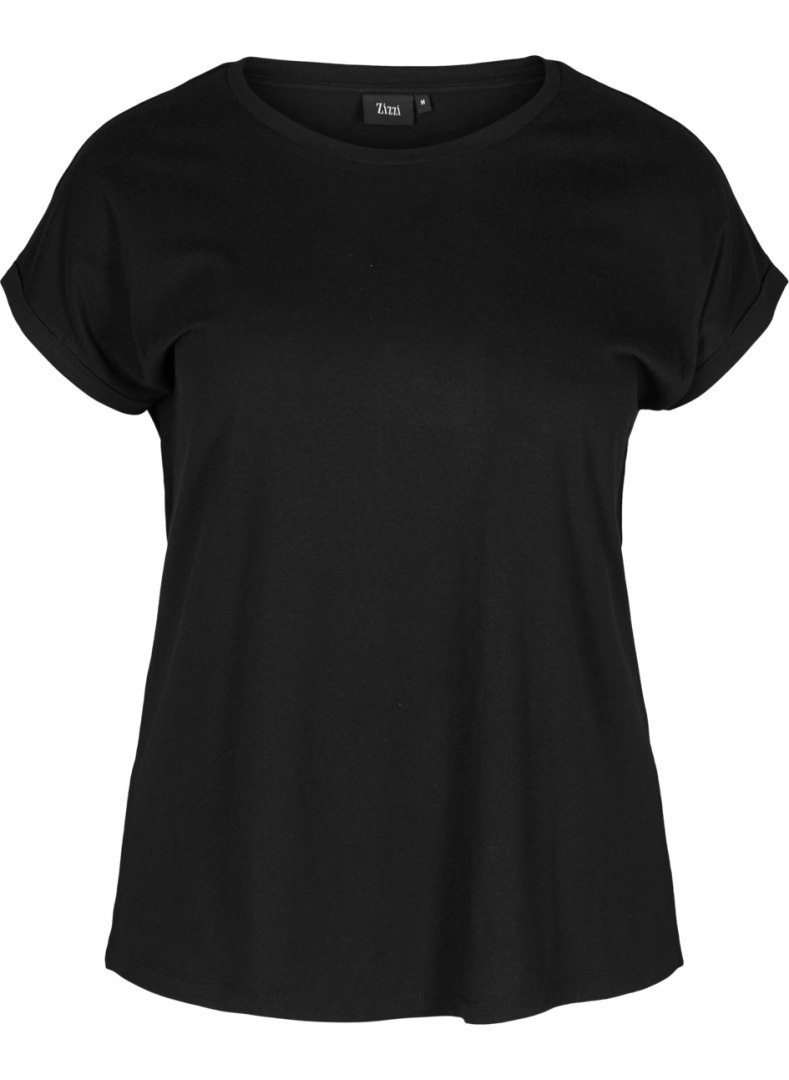 ZIZZI KLASYCZNY CZARNY T-SHIRT 148A ZIZZI KLASYCZNY CZARNY T-SHIRT 148A