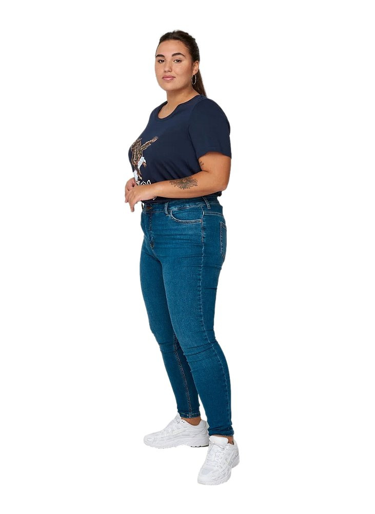ZIZZI ŚWIETNY GRANATOWY T-SHIRT NADRUK 338A ZIZZI ŚWIETNY GRANATOWY T-SHIRT NADRUK 338A