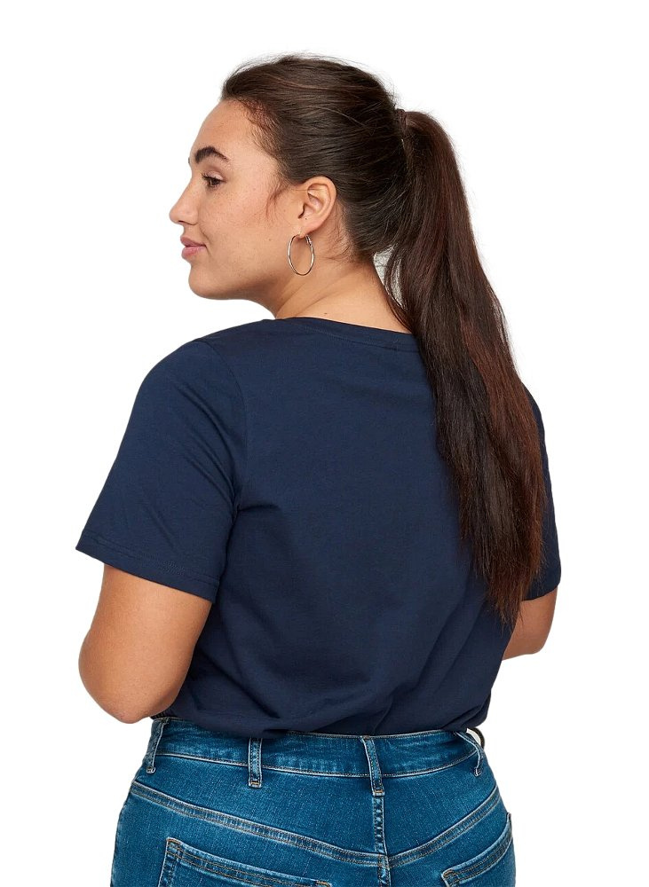 ZIZZI ŚWIETNY GRANATOWY T-SHIRT NADRUK 338A ZIZZI ŚWIETNY GRANATOWY T-SHIRT NADRUK 338A
