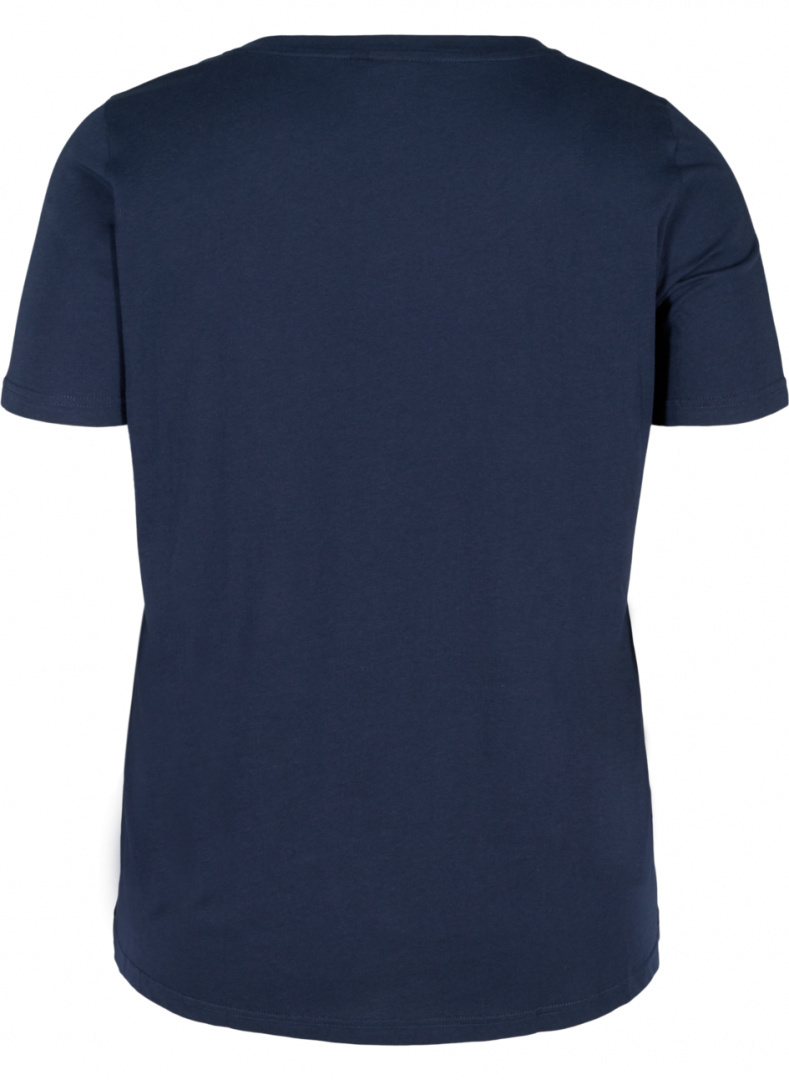 ZIZZI ŚWIETNY GRANATOWY T-SHIRT NADRUK 338A ZIZZI ŚWIETNY GRANATOWY T-SHIRT NADRUK 338A