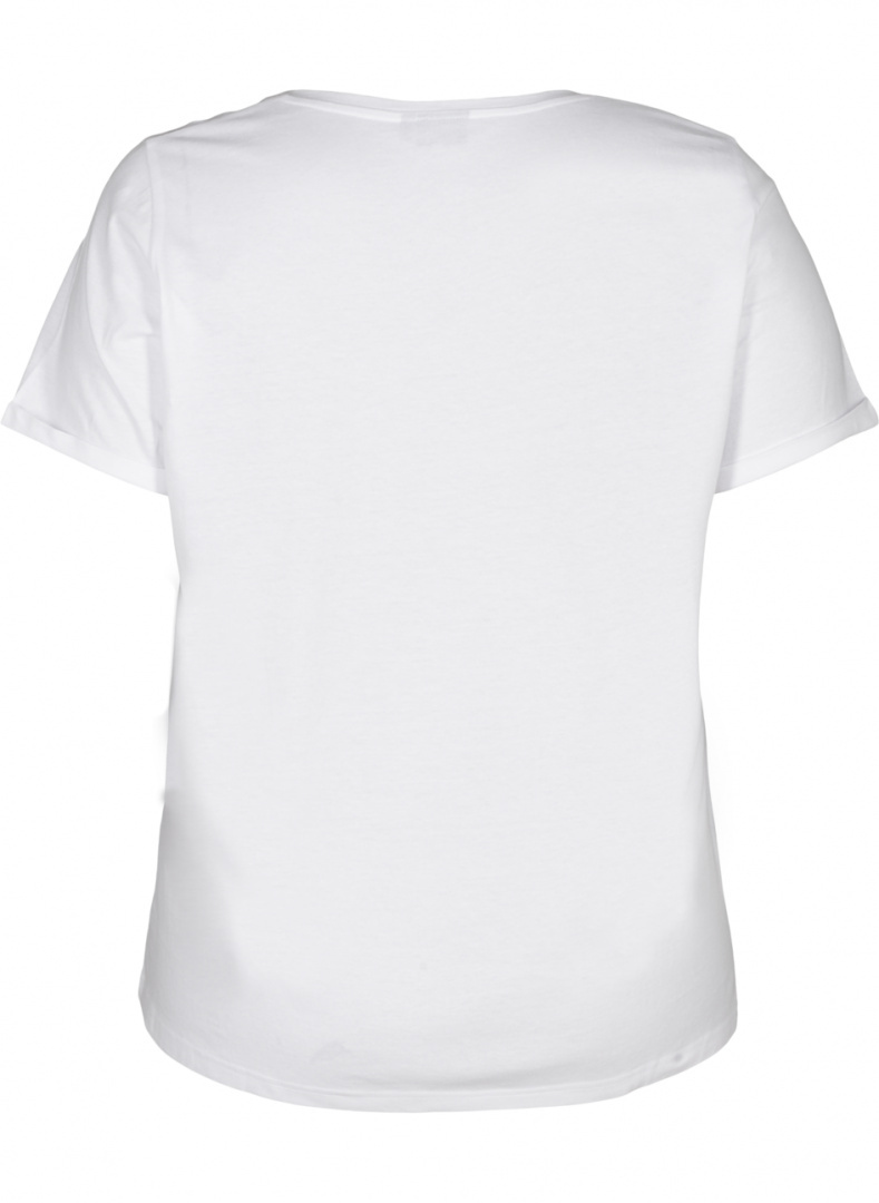 ZIZZI WYGODNY BIAŁY T-SHIRT NADRUK 001D ZIZZI WYGODNY BIAŁY T-SHIRT NADRUK 001D