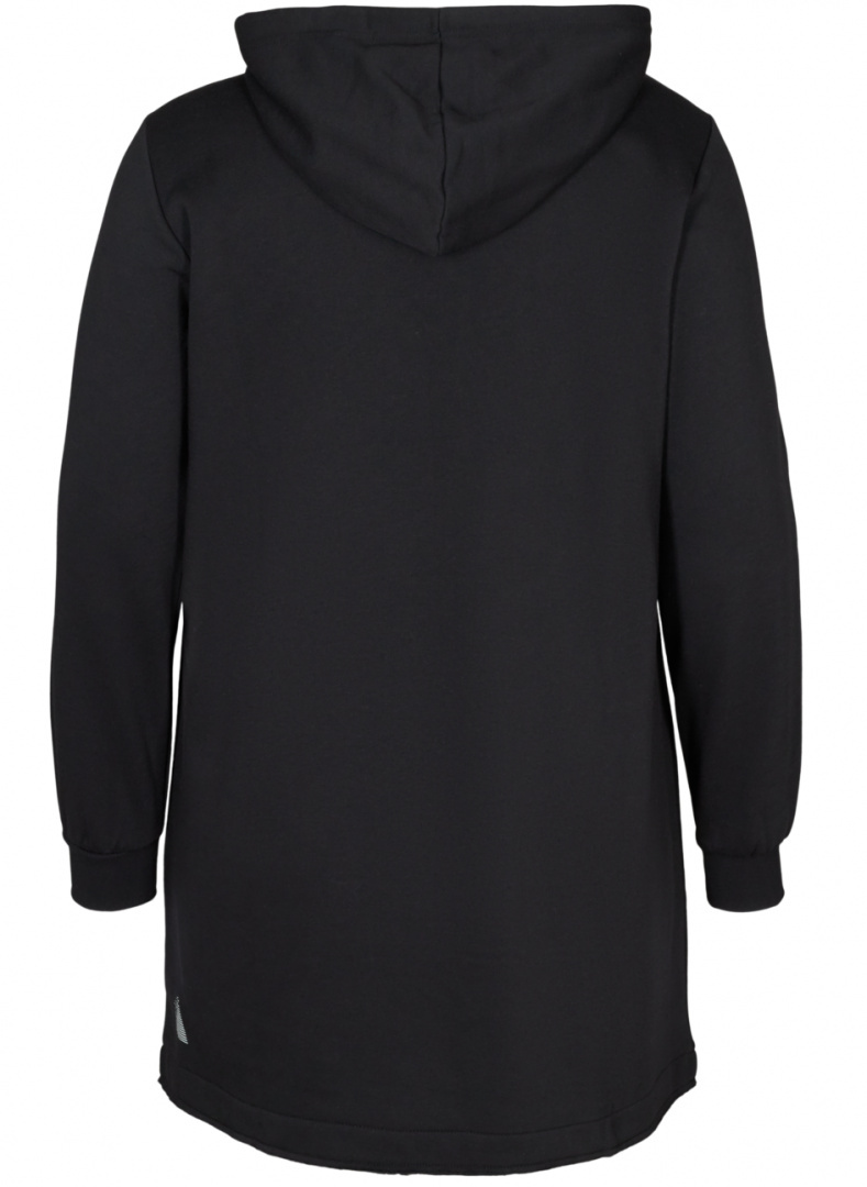 ZIZZI DŁUGA CZARNA WYGODNA BLUZA KAPTUR 536A ZIZZI DŁUGA CZARNA WYGODNA BLUZA KAPTUR 536A