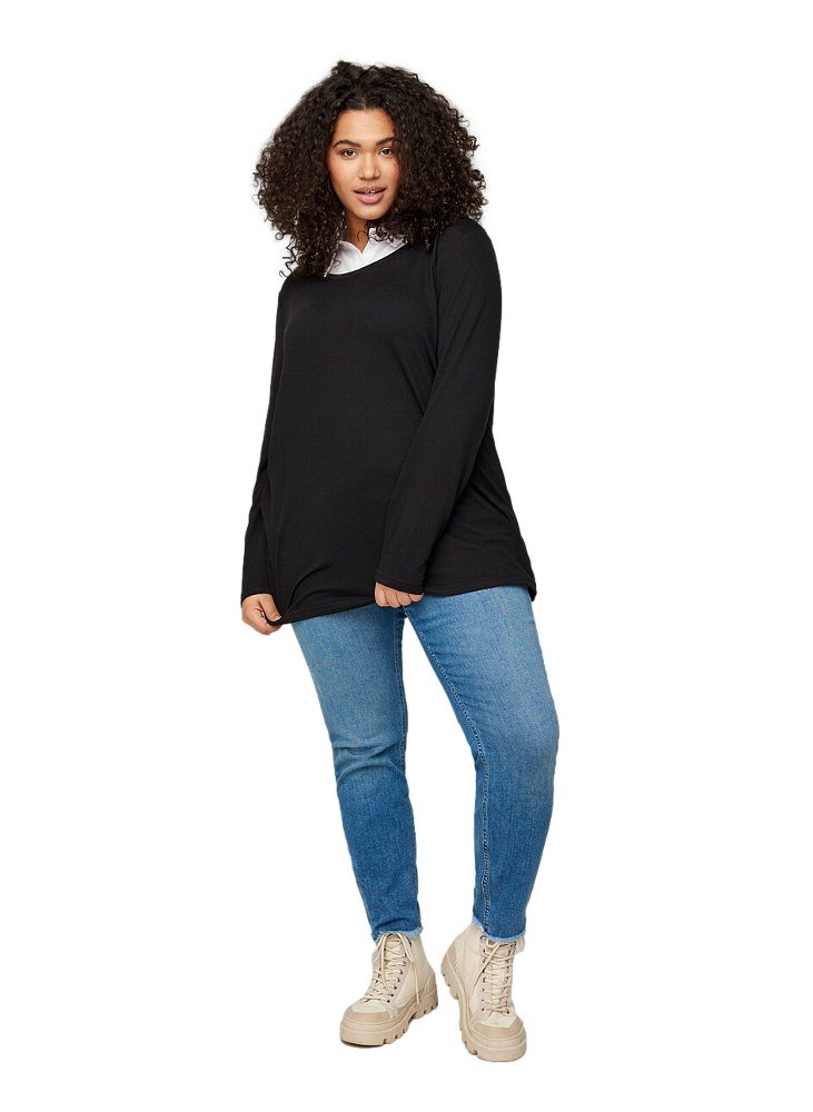 ZIZZI SWETER Z DOŁĄCZONYM KOŁNIERZYKIEM 504M ZIZZI SWETER Z DOŁĄCZONYM KOŁNIERZYKIEM 504M