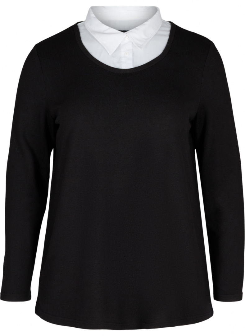 ZIZZI SWETER Z DOŁĄCZONYM KOŁNIERZYKIEM 504M ZIZZI SWETER Z DOŁĄCZONYM KOŁNIERZYKIEM 504M