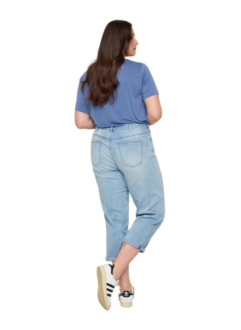 ZIZZI JASNE SPODNIE PROSTE JEANSY 7/8 653A