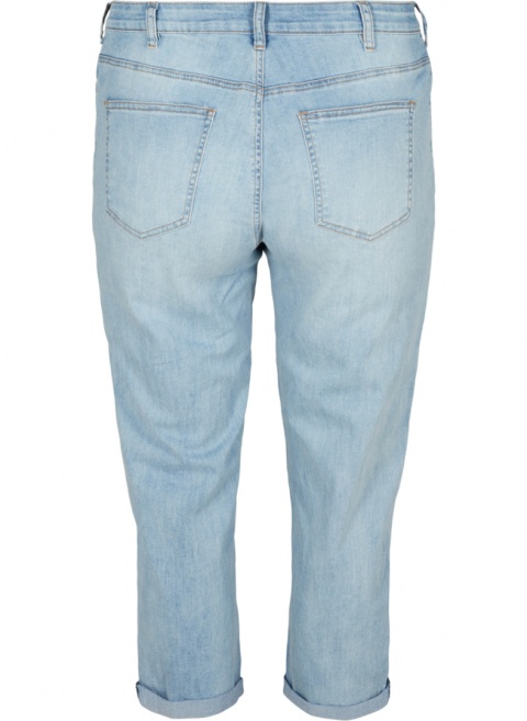 ZIZZI JASNE SPODNIE PROSTE JEANSY 7/8 653A