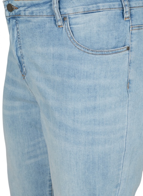 ZIZZI JASNE SPODNIE PROSTE JEANSY 7/8 653A
