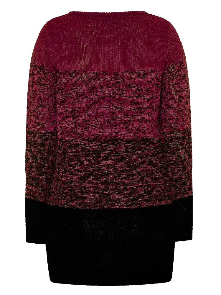 YOURS TUNIKA SWETER MELANŻ PASY BORDO YS06 YOURS TUNIKA SWETER MELANŻ PASY BORDO YS06