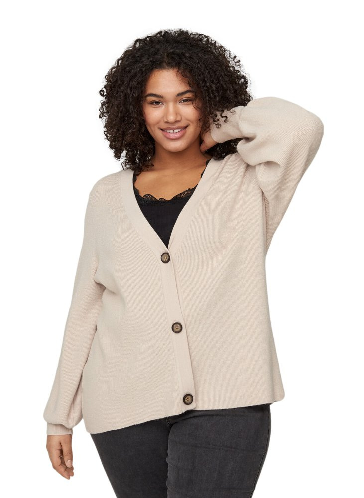 ZIZZI DZIANINOWY SWETER GUZIKI BEŻ 873F ZIZZI DZIANINOWY SWETER GUZIKI BEŻ 873F
