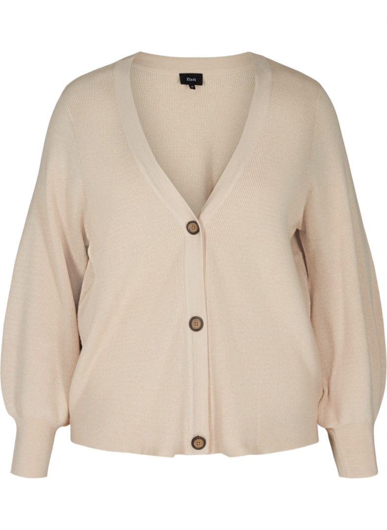 ZIZZI DZIANINOWY SWETER GUZIKI BEŻ 873F ZIZZI DZIANINOWY SWETER GUZIKI BEŻ 873F